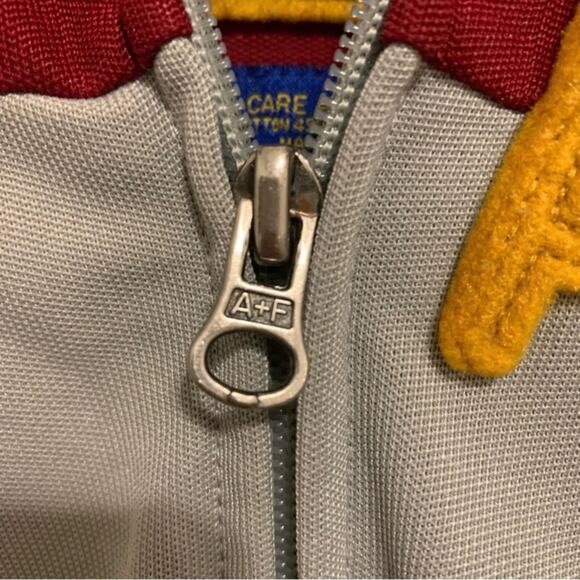Abercrombie & Fitch Burgundy and Gray Track Jacket - Picture 14 of 16